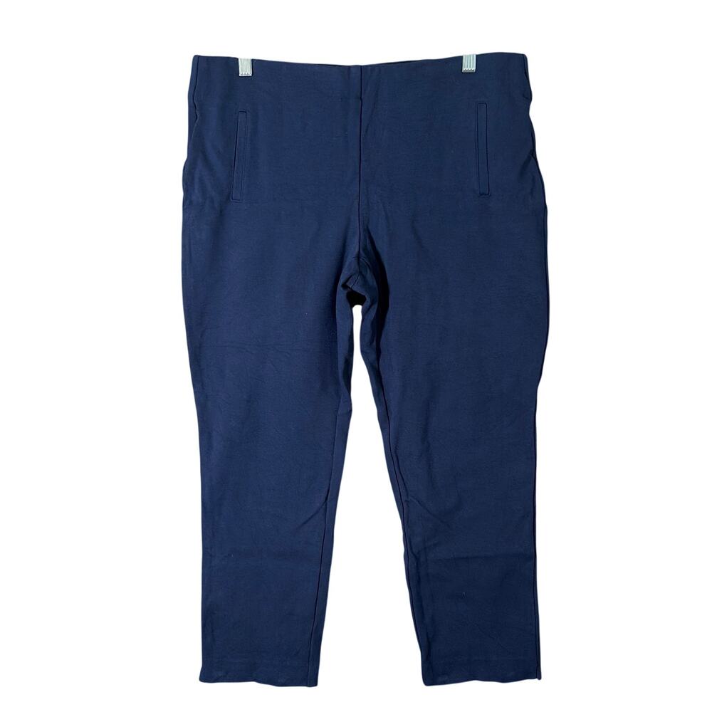 Chicos Womens Pants Blue Pull On Mid Rise Straight Ankle Stretch 2 (12R)